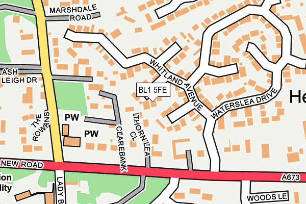 BL1 5FE map - OS OpenMap – Local (Ordnance Survey)