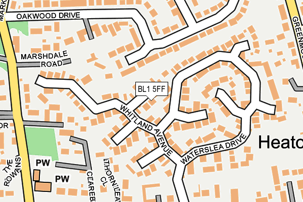 BL1 5FF map - OS OpenMap – Local (Ordnance Survey)