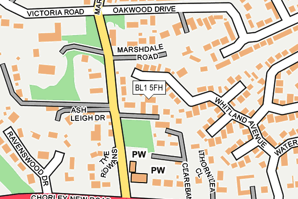 BL1 5FH map - OS OpenMap – Local (Ordnance Survey)