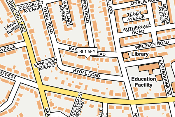 BL1 5FY map - OS OpenMap – Local (Ordnance Survey)