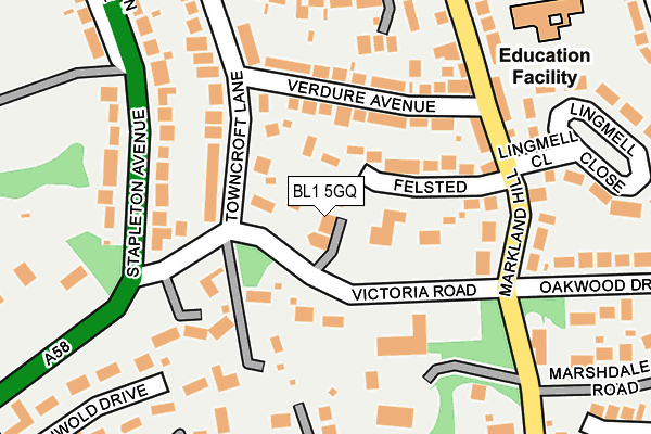 BL1 5GQ map - OS OpenMap – Local (Ordnance Survey)
