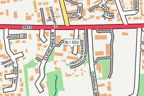 BL1 5GU map - OS OpenMap – Local (Ordnance Survey)