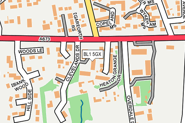 BL1 5GX map - OS OpenMap – Local (Ordnance Survey)