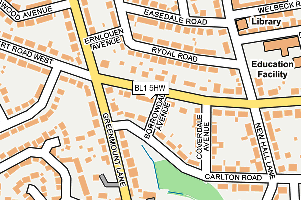 BL1 5HW map - OS OpenMap – Local (Ordnance Survey)