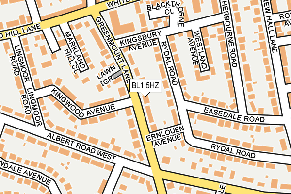 BL1 5HZ map - OS OpenMap – Local (Ordnance Survey)