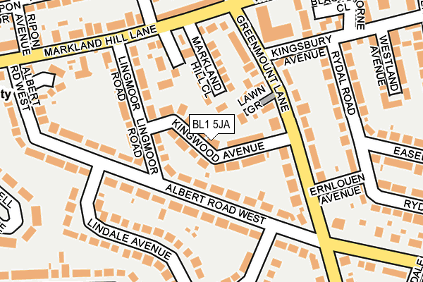 BL1 5JA map - OS OpenMap – Local (Ordnance Survey)