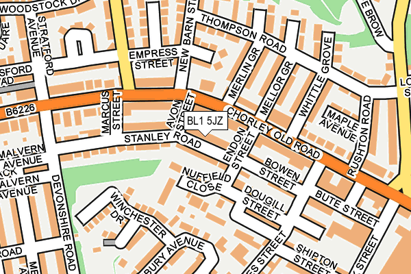 BL1 5JZ map - OS OpenMap – Local (Ordnance Survey)