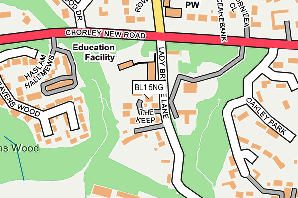 BL1 5NG map - OS OpenMap – Local (Ordnance Survey)