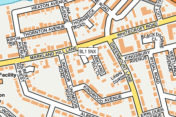 BL1 5NX map - OS OpenMap – Local (Ordnance Survey)
