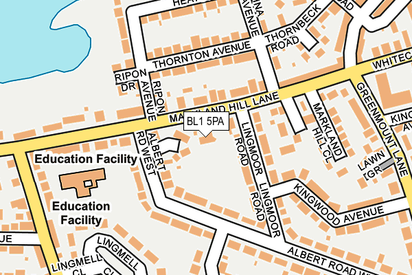 BL1 5PA map - OS OpenMap – Local (Ordnance Survey)