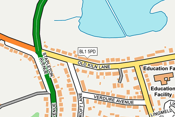 BL1 5PD map - OS OpenMap – Local (Ordnance Survey)