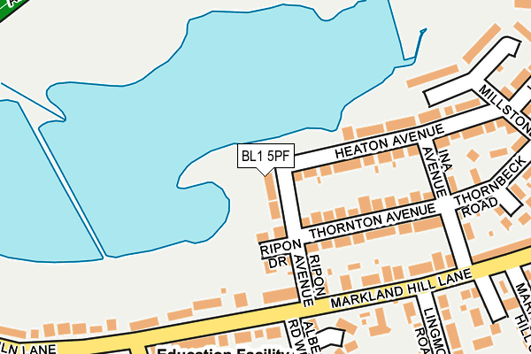 BL1 5PF map - OS OpenMap – Local (Ordnance Survey)