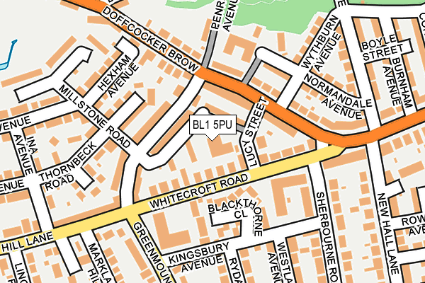 BL1 5PU map - OS OpenMap – Local (Ordnance Survey)
