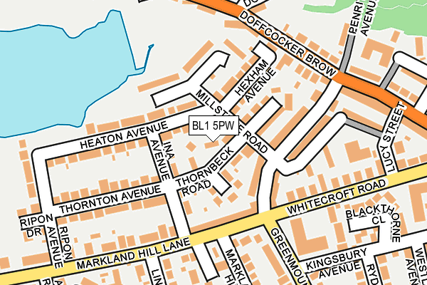 BL1 5PW map - OS OpenMap – Local (Ordnance Survey)