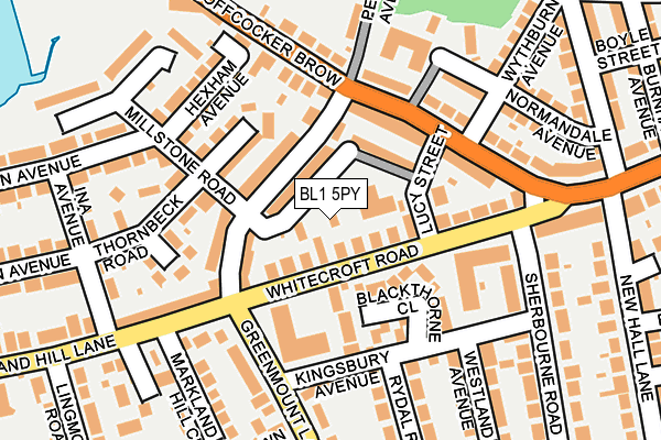 BL1 5PY map - OS OpenMap – Local (Ordnance Survey)