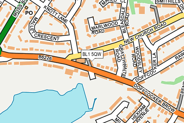 BL1 5QW map - OS OpenMap – Local (Ordnance Survey)
