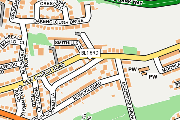 BL1 5RD map - OS OpenMap – Local (Ordnance Survey)