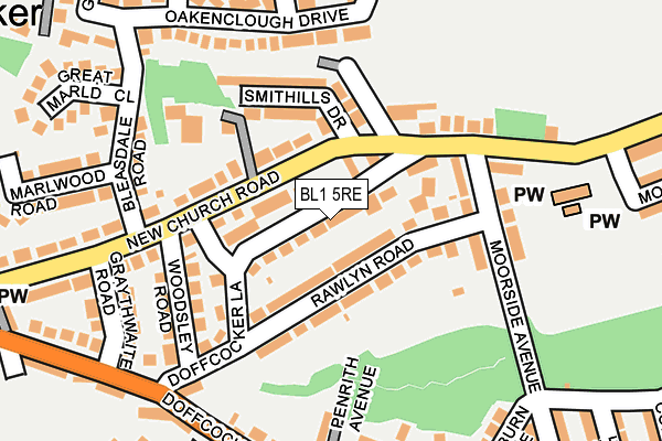 BL1 5RE map - OS OpenMap – Local (Ordnance Survey)