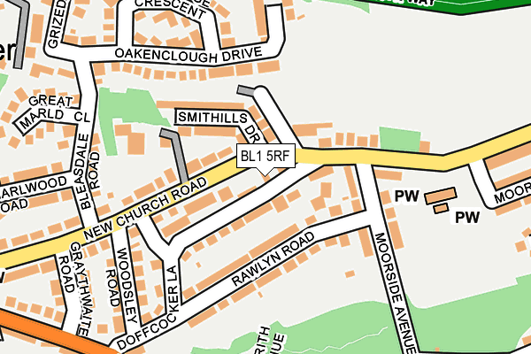BL1 5RF map - OS OpenMap – Local (Ordnance Survey)
