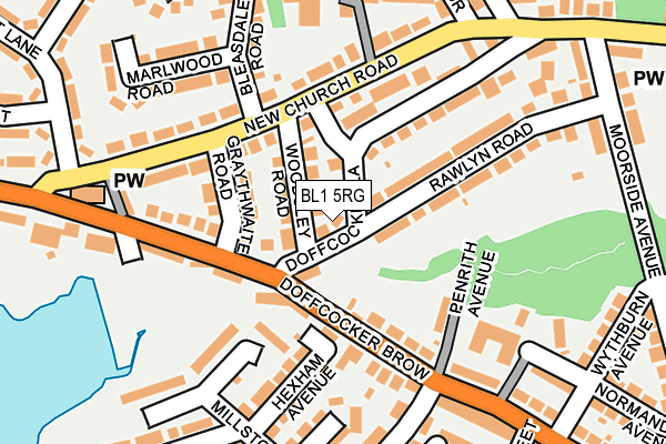 BL1 5RG map - OS OpenMap – Local (Ordnance Survey)