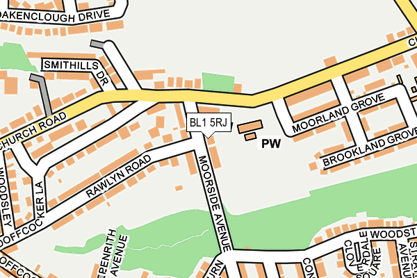 BL1 5RJ map - OS OpenMap – Local (Ordnance Survey)