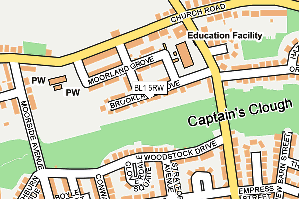 BL1 5RW map - OS OpenMap – Local (Ordnance Survey)