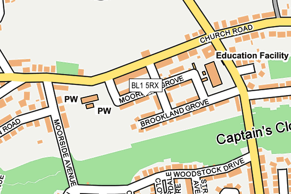 BL1 5RX map - OS OpenMap – Local (Ordnance Survey)