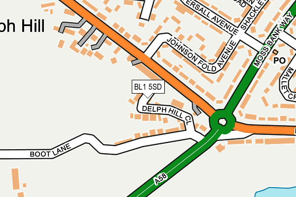 BL1 5SD map - OS OpenMap – Local (Ordnance Survey)