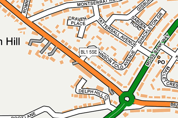 BL1 5SE map - OS OpenMap – Local (Ordnance Survey)