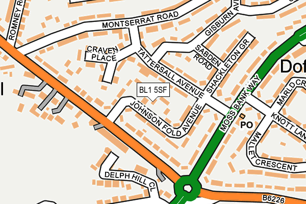 BL1 5SF map - OS OpenMap – Local (Ordnance Survey)