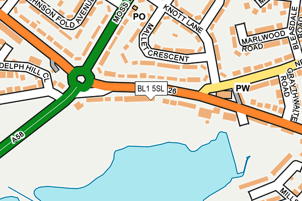 BL1 5SL map - OS OpenMap – Local (Ordnance Survey)