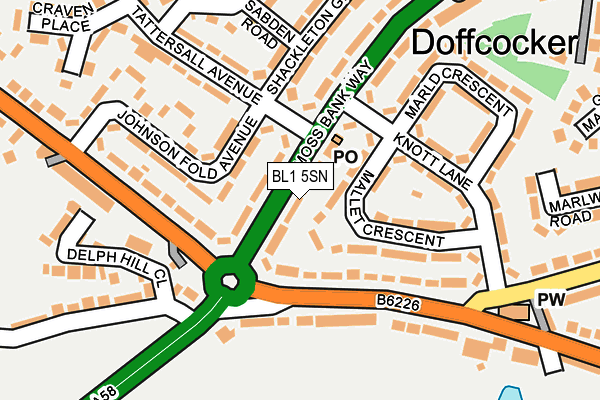 BL1 5SN map - OS OpenMap – Local (Ordnance Survey)