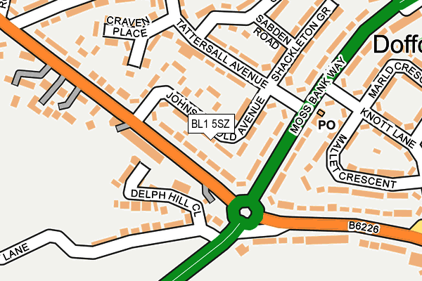 BL1 5SZ map - OS OpenMap – Local (Ordnance Survey)