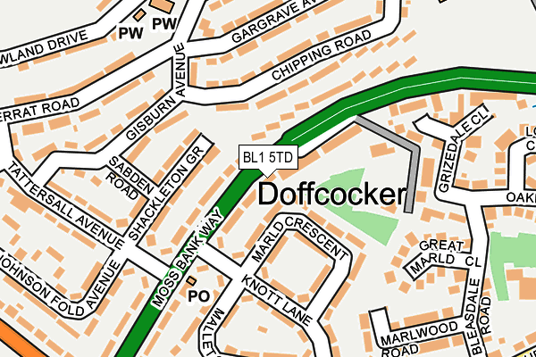 BL1 5TD map - OS OpenMap – Local (Ordnance Survey)