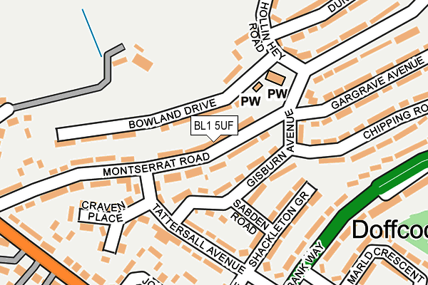 BL1 5UF map - OS OpenMap – Local (Ordnance Survey)