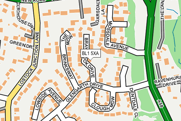 BL1 5XA map - OS OpenMap – Local (Ordnance Survey)