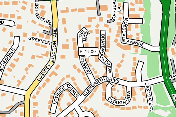 BL1 5XG map - OS OpenMap – Local (Ordnance Survey)