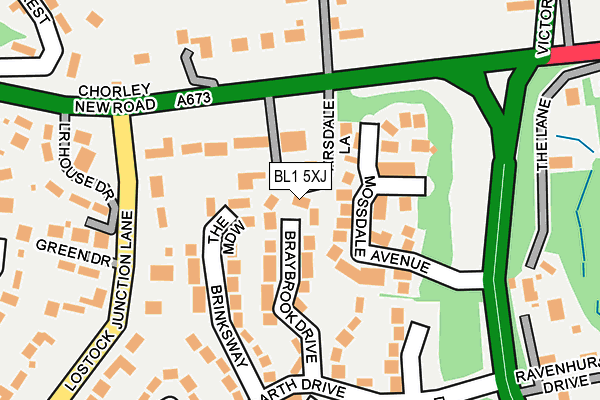 BL1 5XJ map - OS OpenMap – Local (Ordnance Survey)