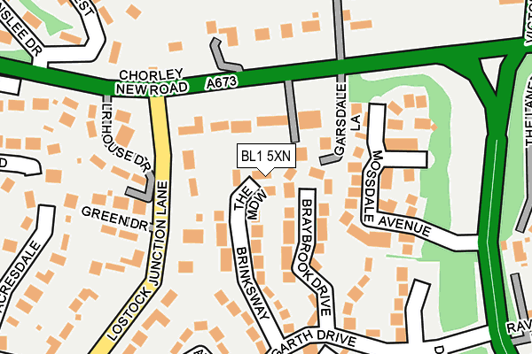 BL1 5XN map - OS OpenMap – Local (Ordnance Survey)