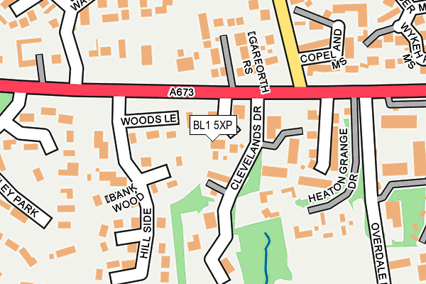 BL1 5XP map - OS OpenMap – Local (Ordnance Survey)