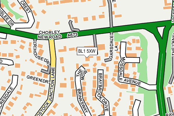 BL1 5XW map - OS OpenMap – Local (Ordnance Survey)