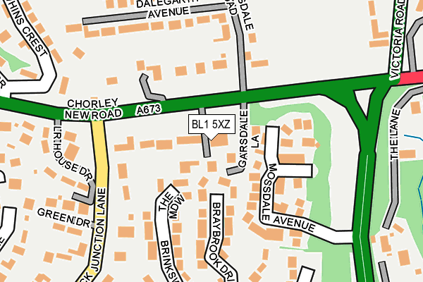 BL1 5XZ map - OS OpenMap – Local (Ordnance Survey)