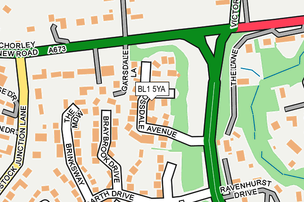 BL1 5YA map - OS OpenMap – Local (Ordnance Survey)