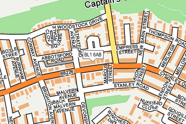 BL1 6AB map - OS OpenMap – Local (Ordnance Survey)