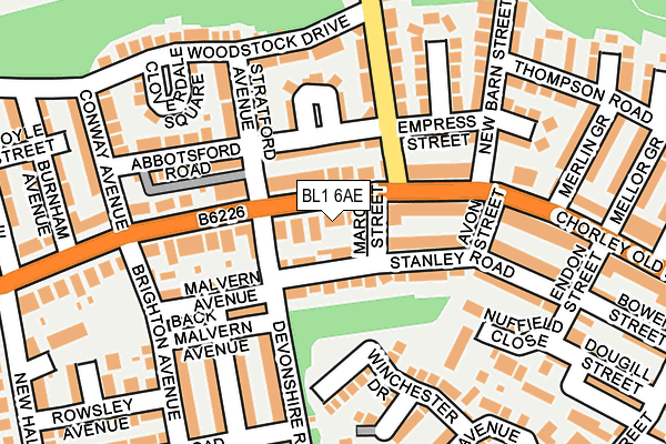 BL1 6AE map - OS OpenMap – Local (Ordnance Survey)