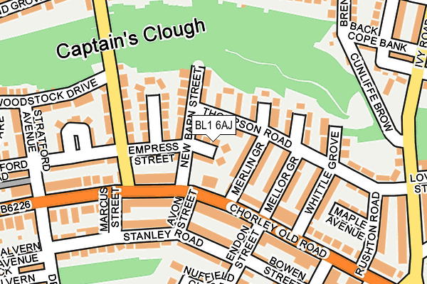 BL1 6AJ map - OS OpenMap – Local (Ordnance Survey)