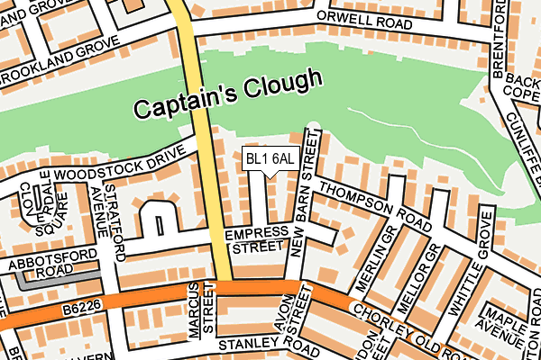 BL1 6AL map - OS OpenMap – Local (Ordnance Survey)