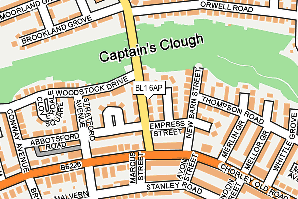 BL1 6AP map - OS OpenMap – Local (Ordnance Survey)