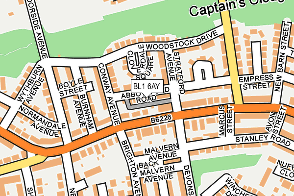 BL1 6AY map - OS OpenMap – Local (Ordnance Survey)