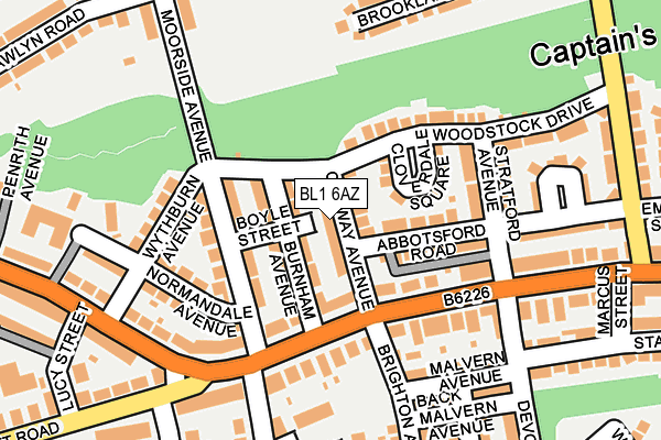 BL1 6AZ map - OS OpenMap – Local (Ordnance Survey)